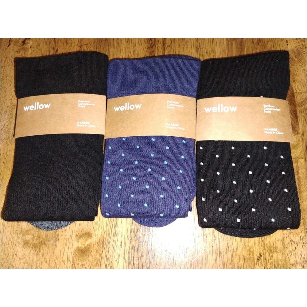 NEW Wellow Premium Compression Socks  XL Extra Large  (LOT OF 3)